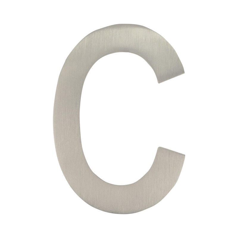 Numéro de maison à fixation affleurante, Nickel satiné, C, 4 pouces