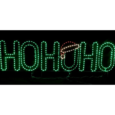 Animated HO HO HO with Santa Hat Holiday Lighted Display