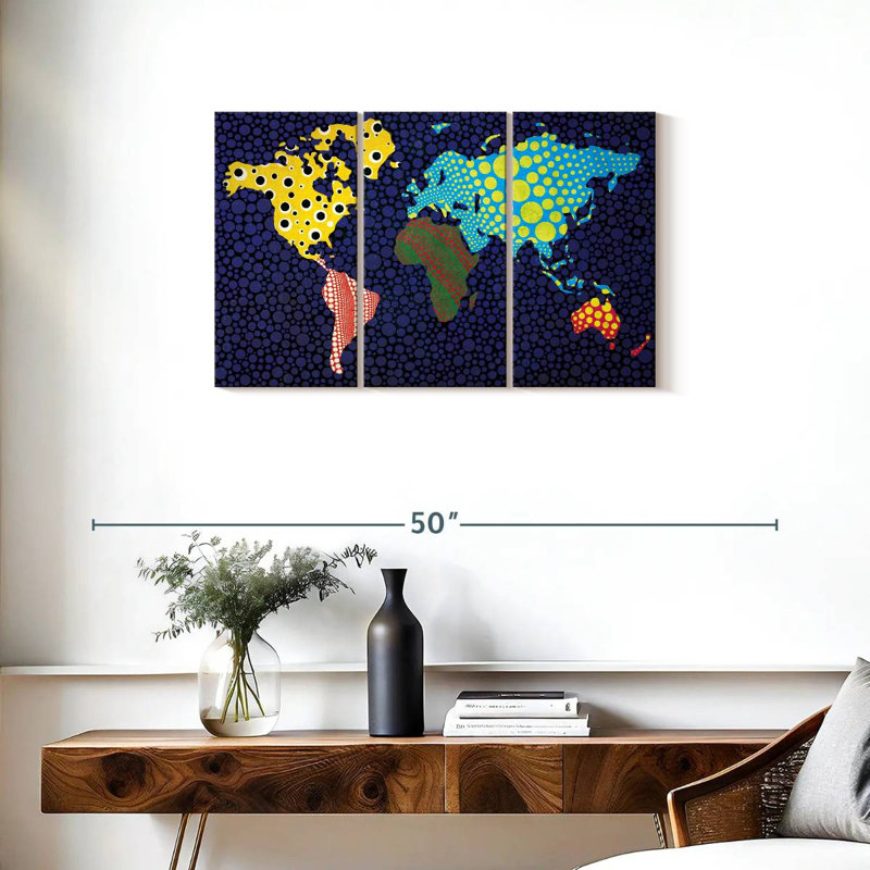 Color Spotted World Erick, 20" H x 33" W