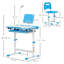 HOMCOM Kids Desk and Chair Set Height Adjustable Study Desk USB Lamp Blue