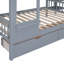Lit superposé double au-dessus d'un lit double avec 2 tiroirs et 3 glissières - gris-494600802-494600801