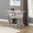 Plasencia Metal Rolling 3 Tiers Bar Cart with Wine Glass Storage and Handle-1780032420