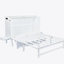 Lit escamotable avec port USB et tablettes amovibles de chaque côté, lit escamotable en pin massif pour bureau personnel, chambre d'amis-108780395-108780393