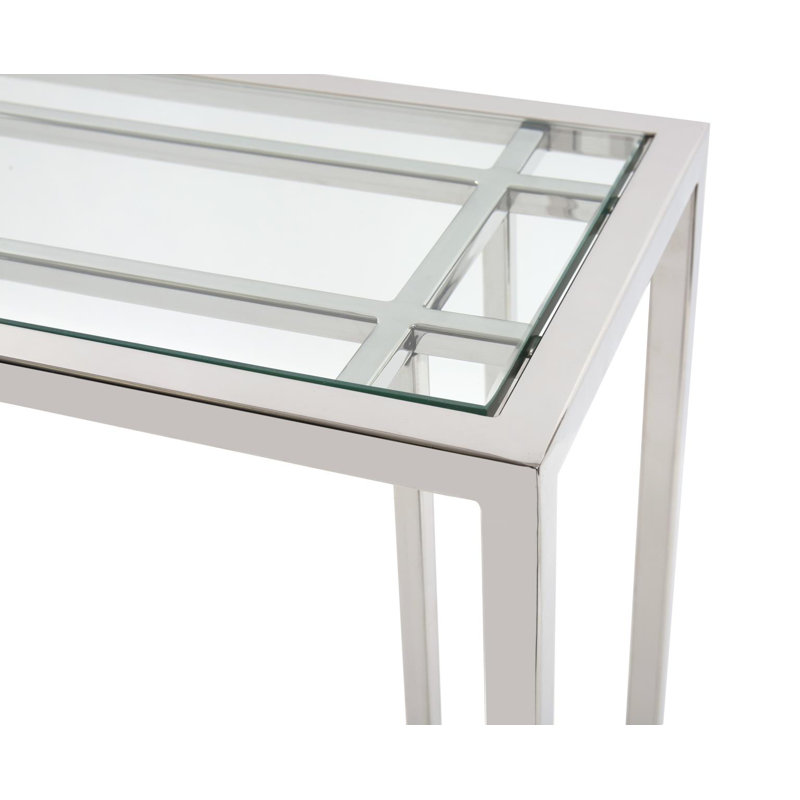 45'' Glass Top Console Table