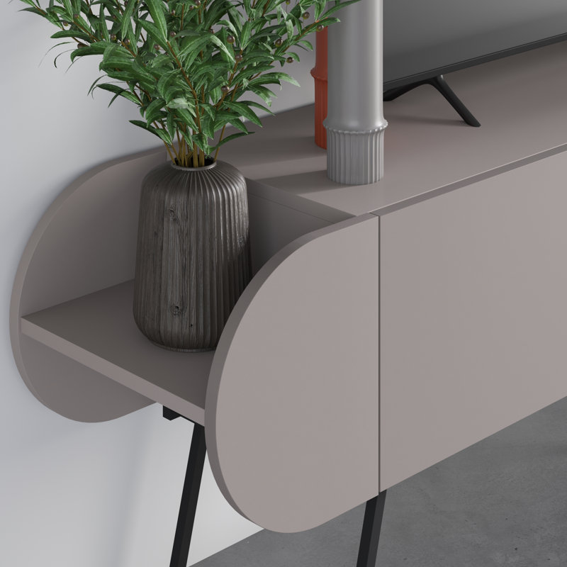 Abaigail Modern TV Unit Multimedia Centre for TVs up to 65", Light Mocha