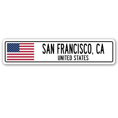 Plaque de rue San Francisco en plastique robuste 4 po x 18 po