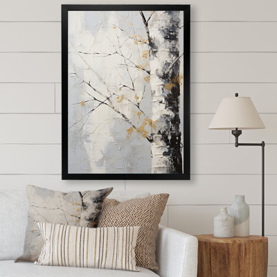 «Abstract Grey Tree monochrome Whispers», reproduction sur toile florale et botanique