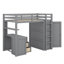Lit mezzanine polyvalent avec tiroirs de rangement intégrés, bureau de travail spacieux et armoire de style armoire-114355538-114355537