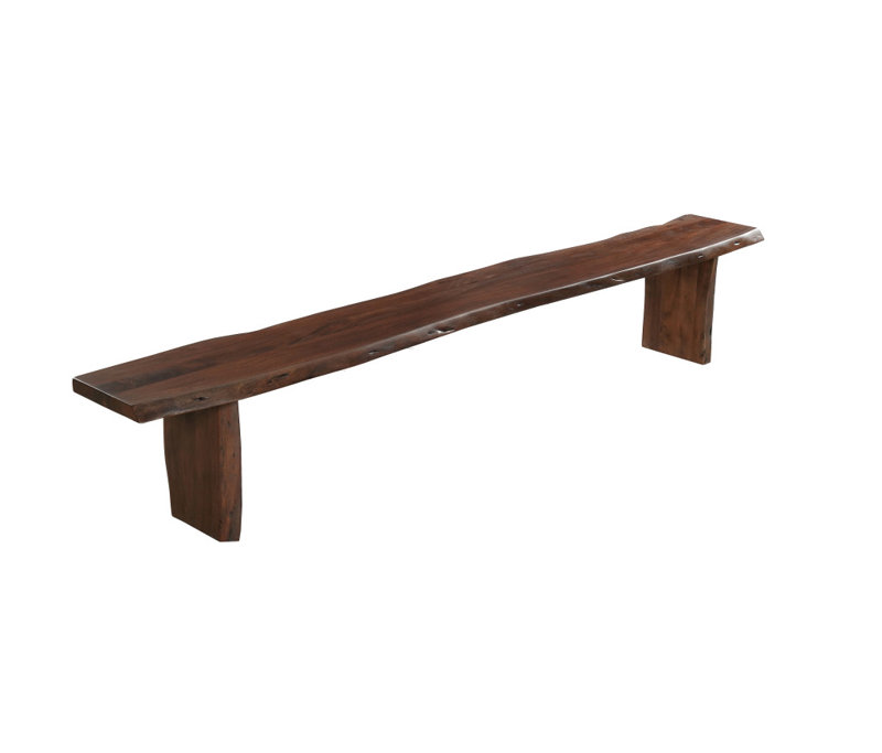Banc de salle à manger en bois massif brun de 105 pouces Gracie Mills, Brown