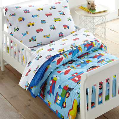 Édredon en coton pour enfant Wildkin - doux et léger, convient aux matelas de lit de bébé standard - trains, avions et camions