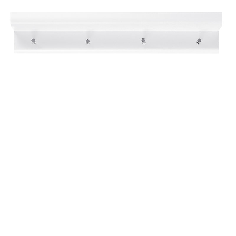 4 - Hook Wall Mounted Coat Rack, White