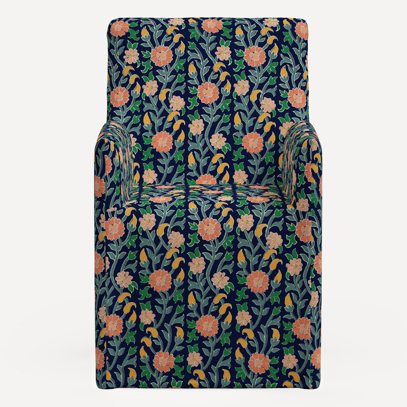 Rekha Slipcover Dining Chair, Jr Laranya Multi Floral Linen