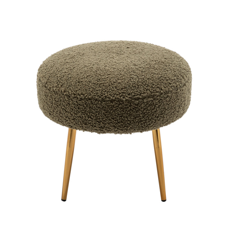 Repose-pieds en tissu Rabiha Teddy, Vert mousse
