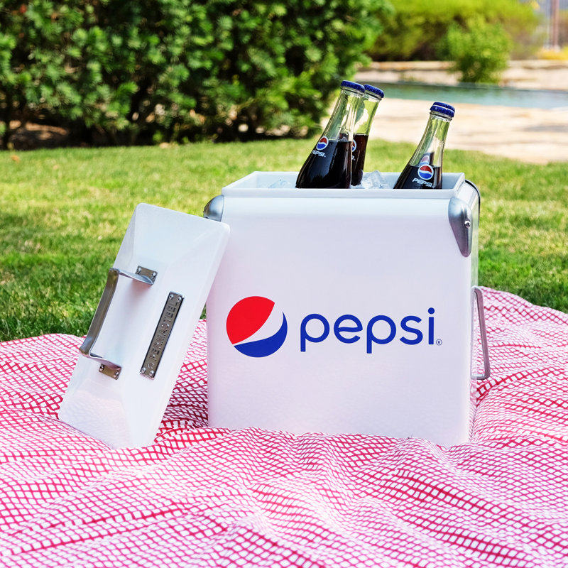 Pepsi 14-Qt Small Portable Picnic Cooler by Permasteel, White