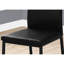 De 2 chaises de salle à manger modernes, revêtement en similicuir noir, base en métal solide pour la salle et la cuisine, style