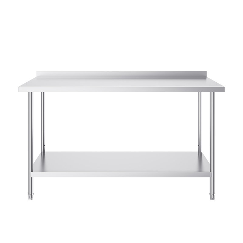 Table de travail en acier inoxydable avec cloison arrière, tablette réglable, H 36 po x l 60 po x P 24 po