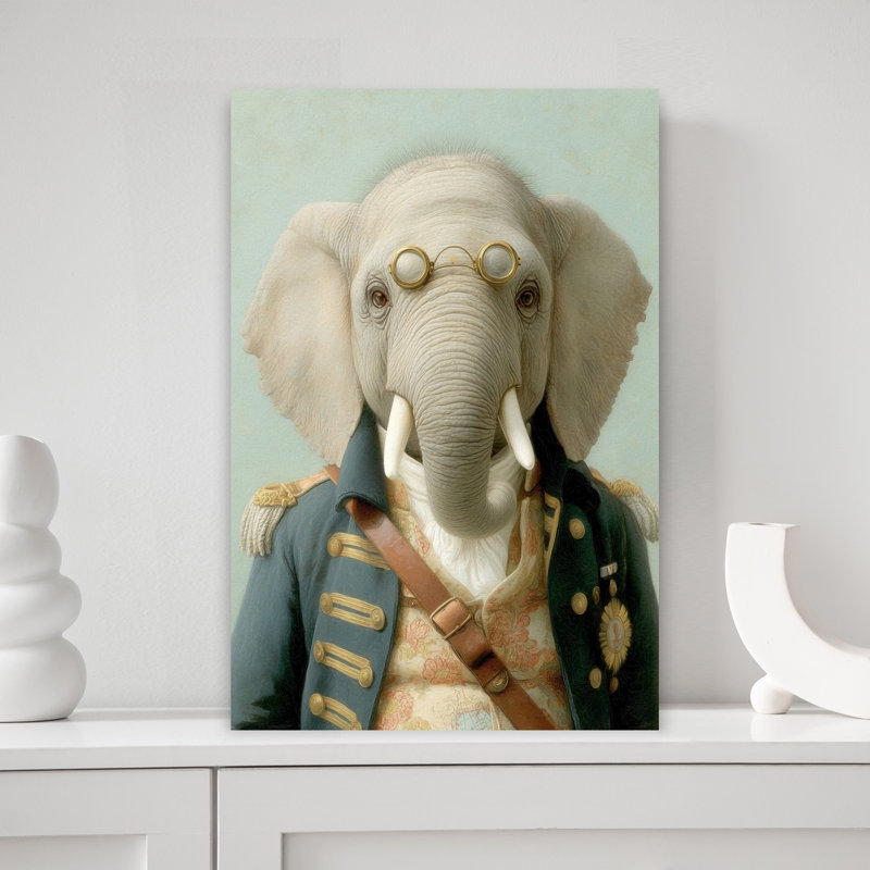 Naval Officer Elephant by Andreas Magnusson - Wrapped Canvas Print, 45.72 cm H x 30.48 cm W