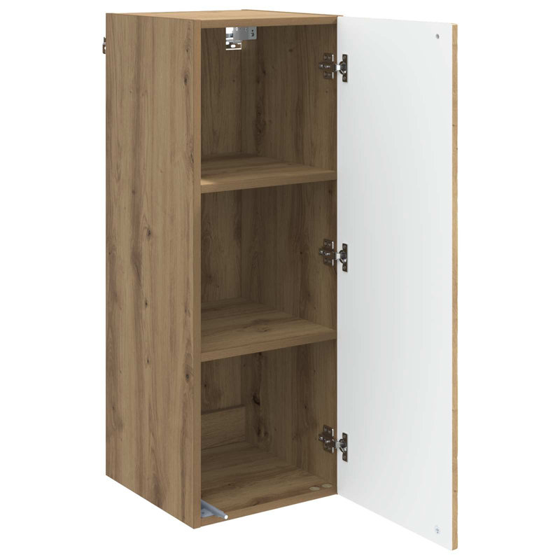 Wall-Mounted Cabinet Engineered Wood Storage Home Office Shelf Modern, Artisan Oak