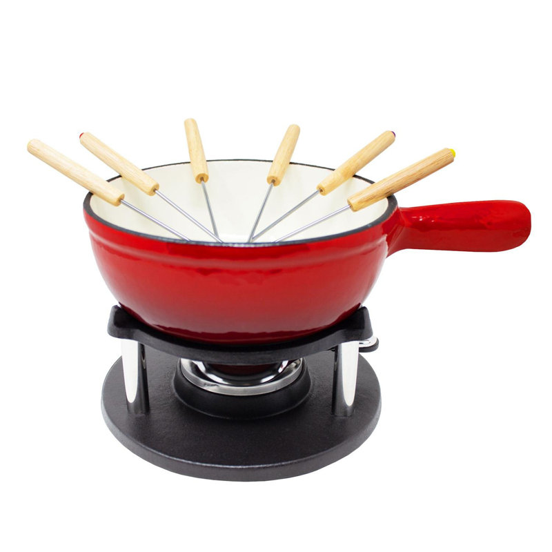 Klarstein 1.5L Cast Iron Round Dutch Oven, Red