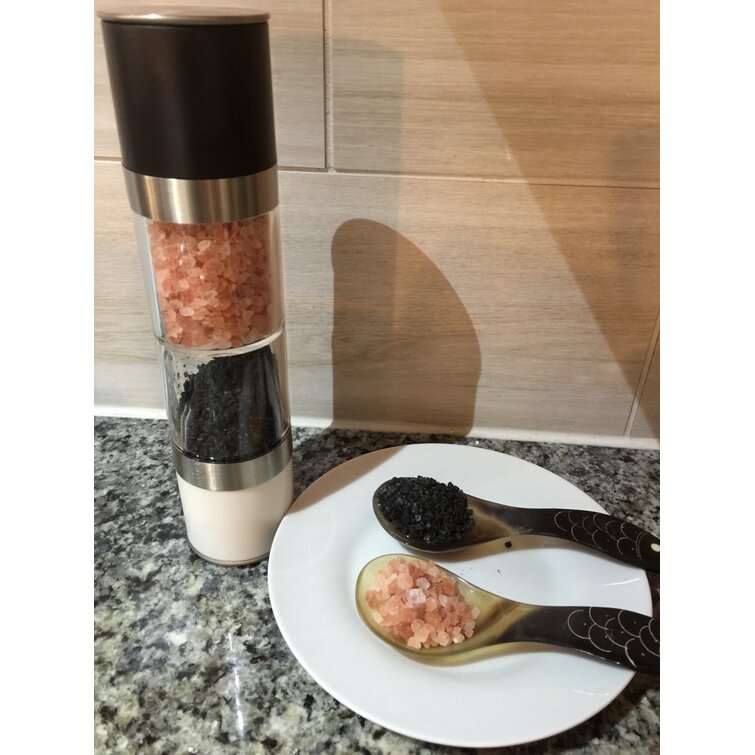 Acrylic Combo Pepper Mill and Salt Shaker with Adjustable