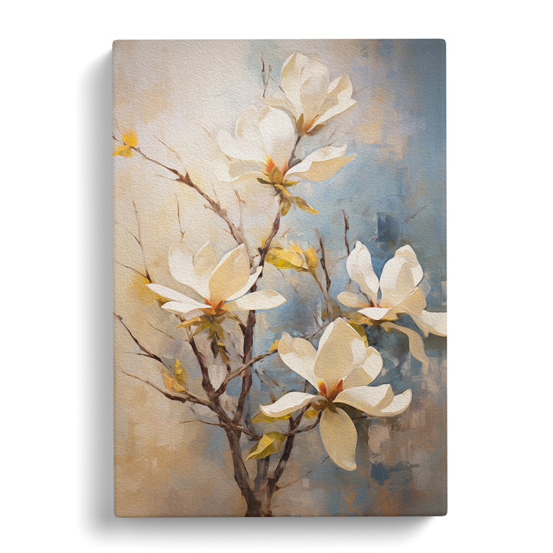 Magnolia Flower Impressionism No.2 - Wrapped Canvas, 60cm H x 40cm W x 3cm D