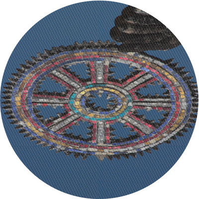 Tapis de surface bleu en acier à motifs