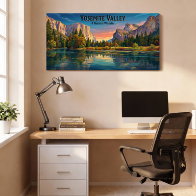 «Yosemite Valley Natural Wonder Landscape», ensemble de 1 reproduction d'art sur toile tendue