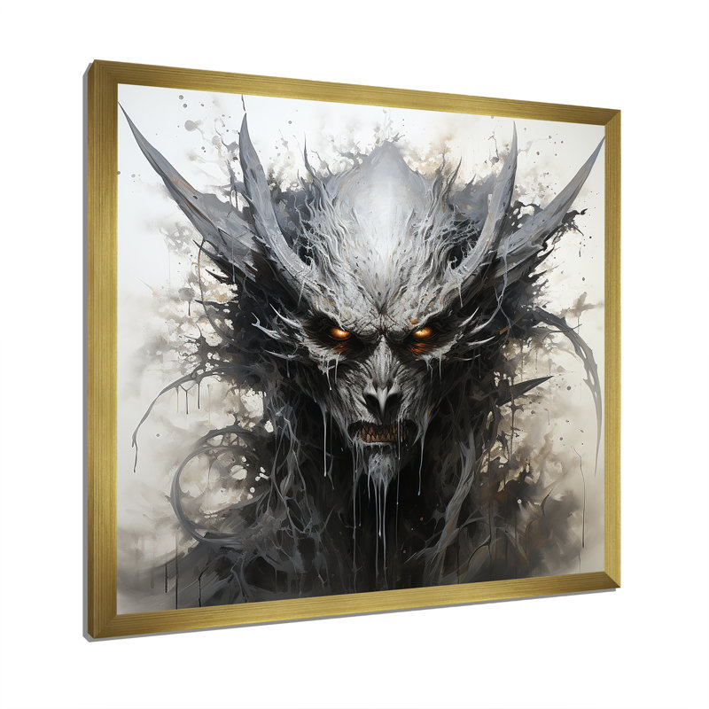 " Mythical Creature Painting I ", Gold Single Picture Framed, 30" H x 30" W x 1" D