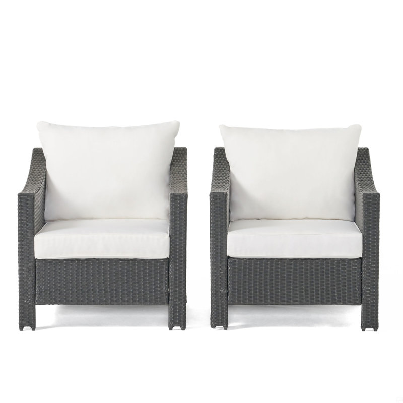 Fauteuil Antibes, Noir, Blanc