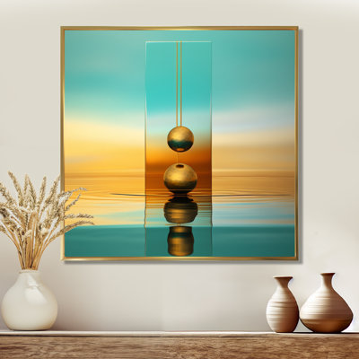 Harmonie dans un minimalisme doré - paysage abstrait, art mural