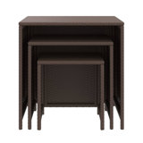 Sanaa Latitude Run® Nesting Tables 3 Pcs Black Poly Rattan Coffee Table Set