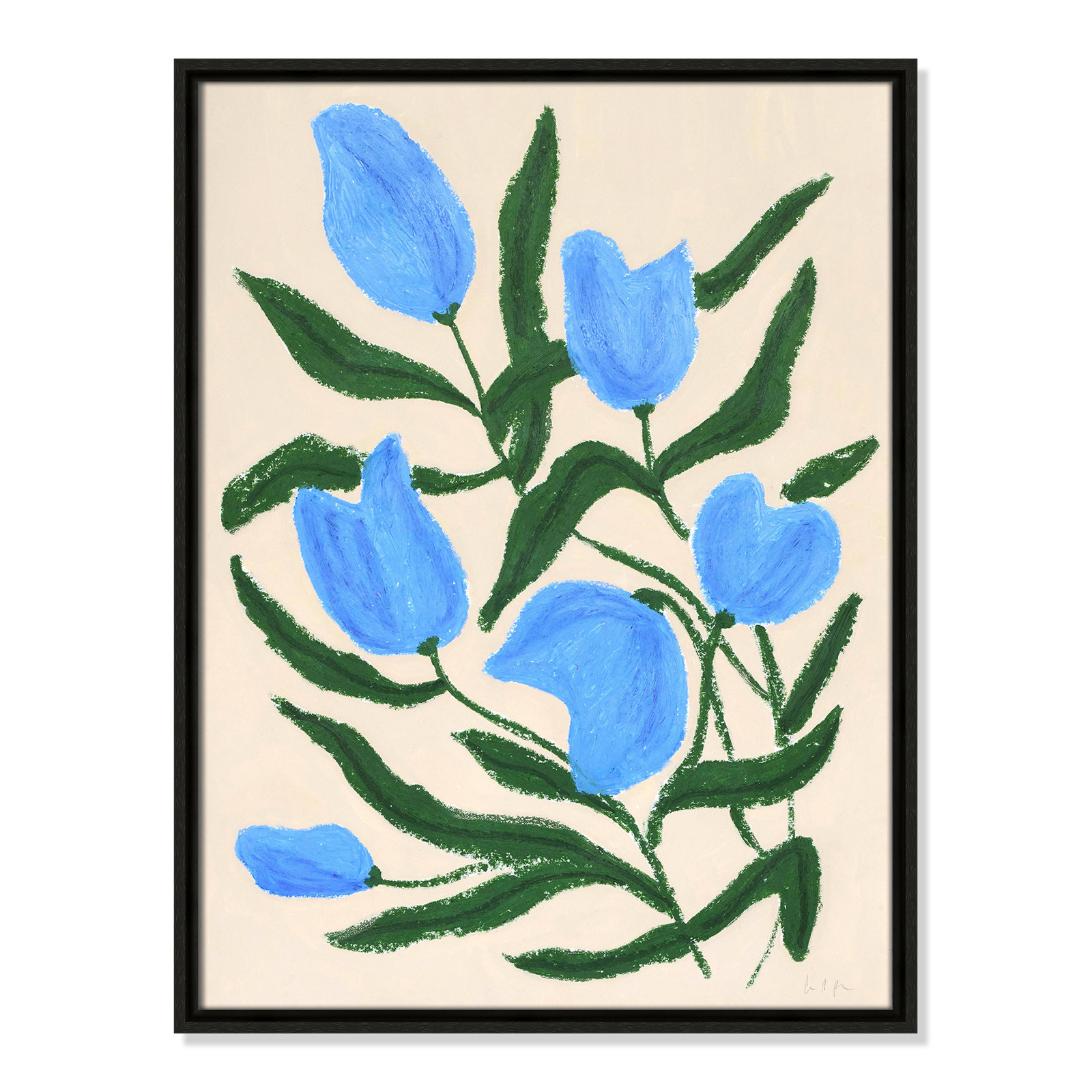 Blue Tulips Print by Camilla Bergqvist, Espresso, 25.5" H x 19.5" W