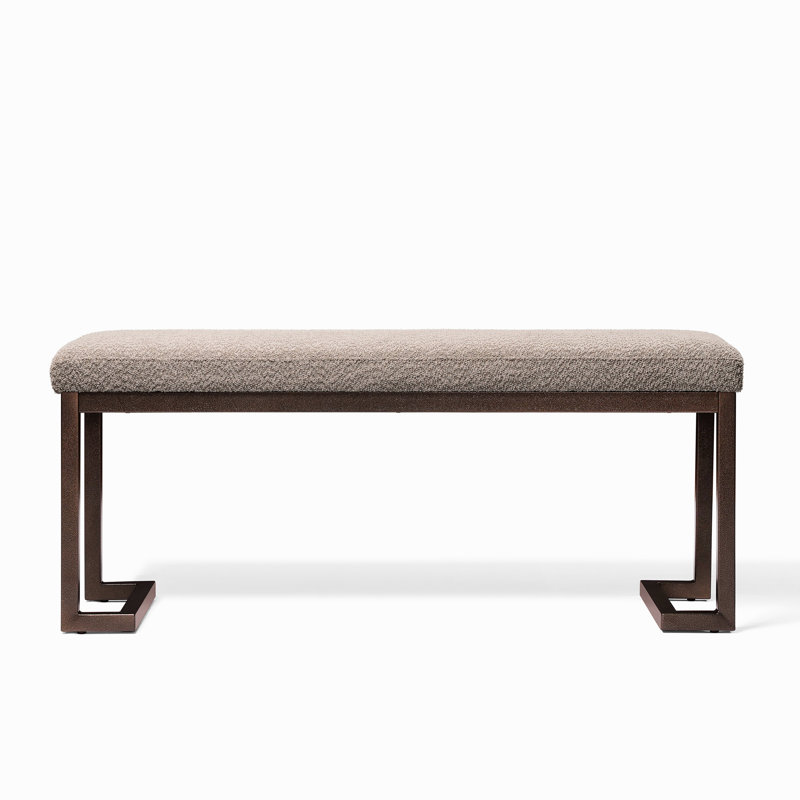 Banc de chambre gris - métal, tissu d'ameublement Boucle, métal stable et luxueux