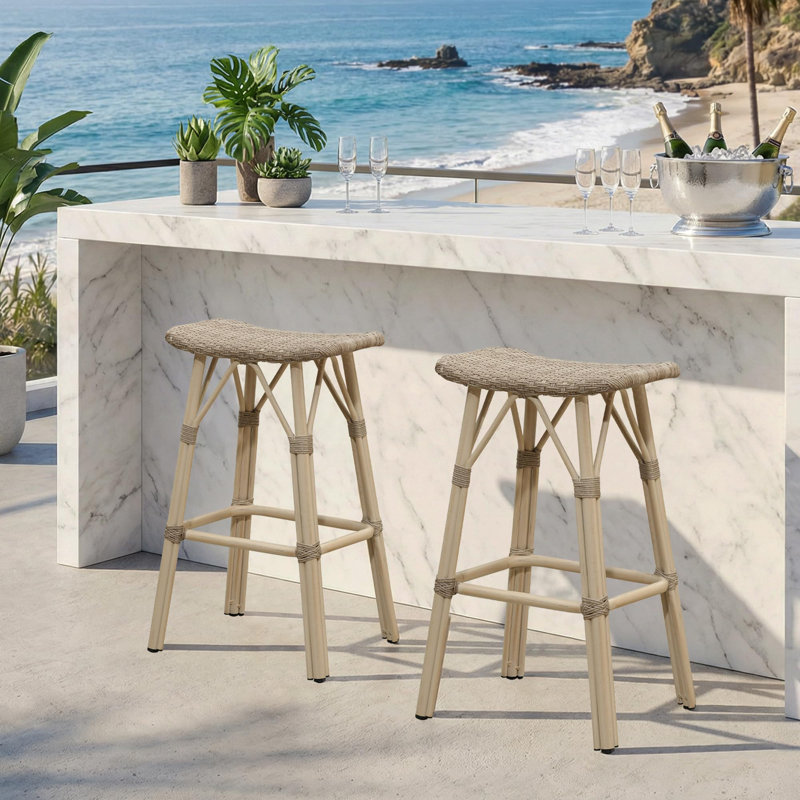 Patio Bar Stools, Champagne