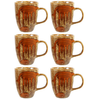 Tasse artisanale en grès avec glacis réactif