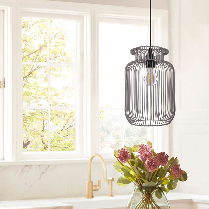 1 - Light Matte Black Chandelier Pendant