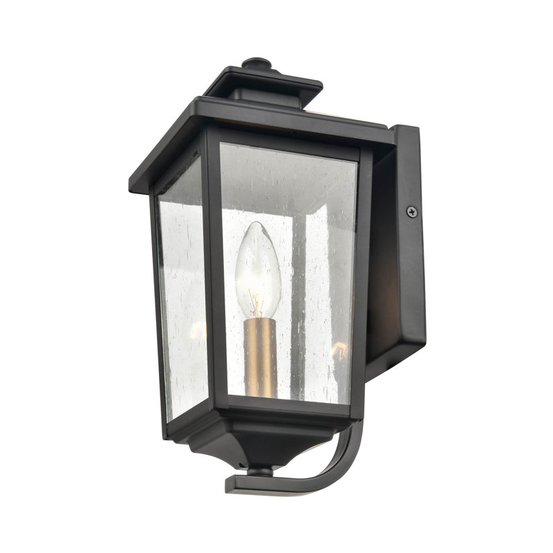 Grande lanterne murale d'extérieur Freea, Noir, H 12,25 po x l 5,75 po x P 5,75 po