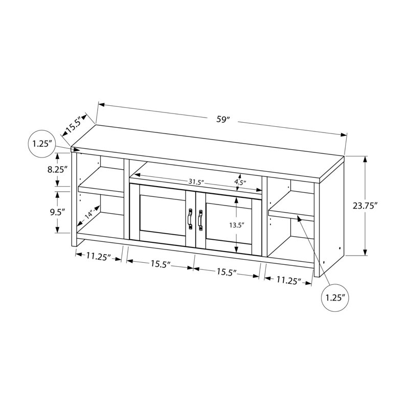 Meuble télé, 60 po, console, meuble multimédia, meuble de rangement, salon, chambre à coucher, meuble transitionnel (meuble télé)