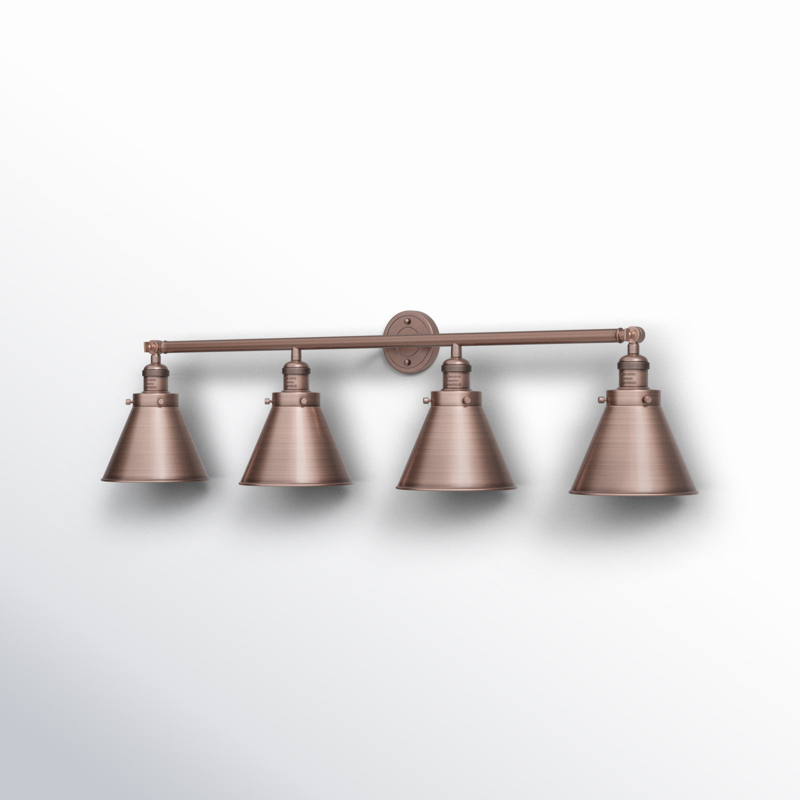 Rouvin 4 Light Dimmable Vanity Light, Antique Copper