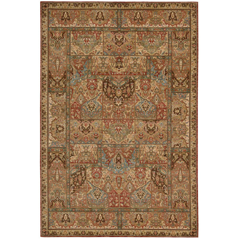 Neddra Wool Oriental Indoor Rug, Rectangle 5'6" x 8'3"