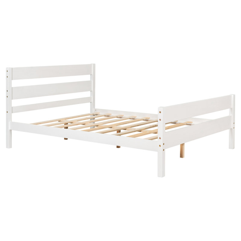 Structure de lit en bois avec tête de lit haute et pied de lit