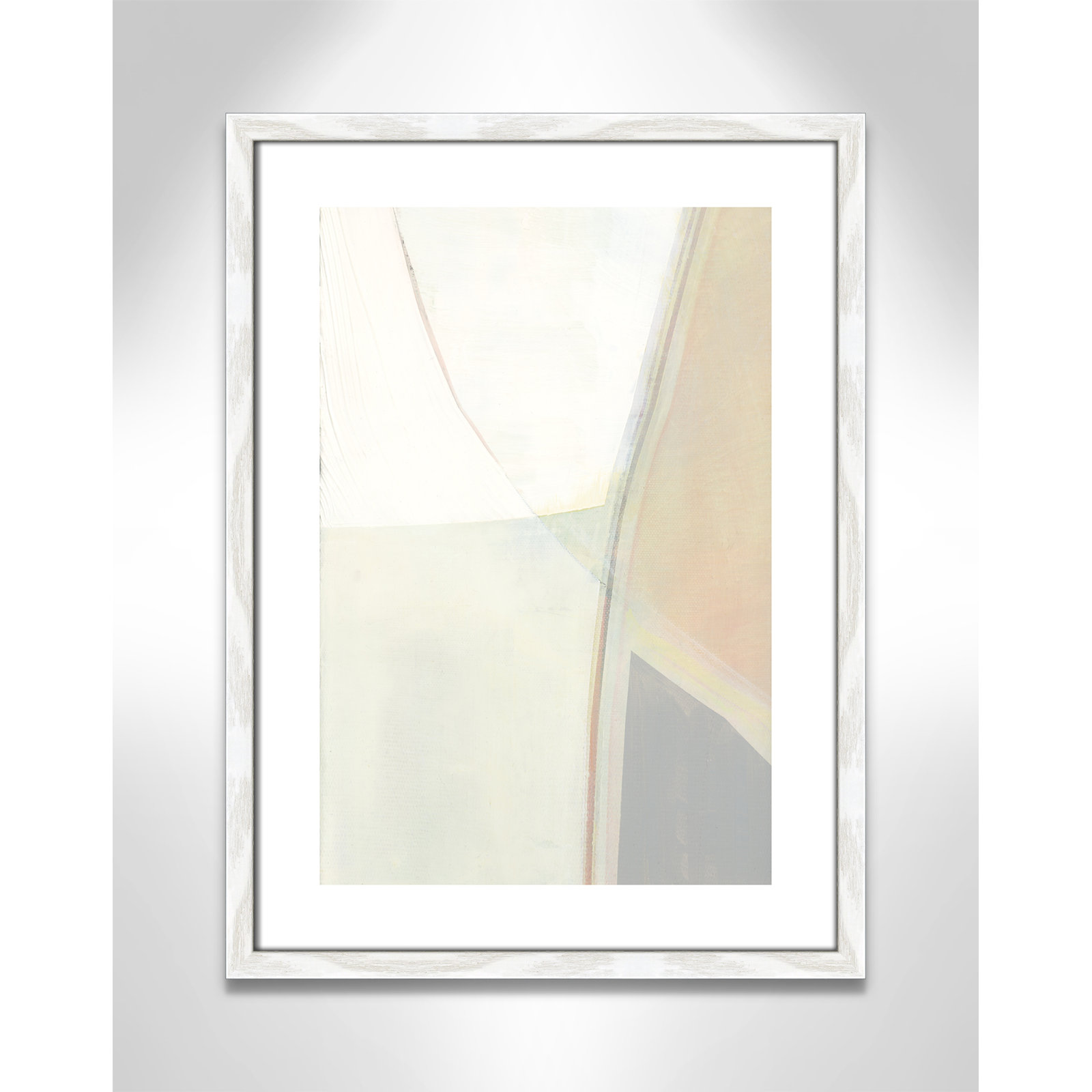 Alexandria "In Neutral II" Painting by Cartissi, 23" H x 17" W x 0.75" D, White Wood Framed Paper