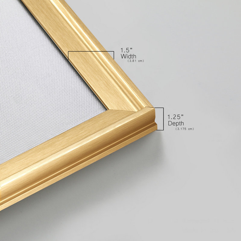 II - Toile encadrée de qualité supérieure - prête à être accrochée, H 22,5 po x l 42,5 po x P 1,5 po, Or