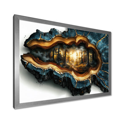 «Forest In Blue Wood Slide Fusion», art mural sur toile