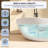 63" W X 37'' D Freestanding Acrylic Double Slipper Bathtub Matte White Soaking Tub Stand Alone Modern Bathroom Tub with Integrated Overflow & Center Drain-120880538