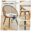 Ensemble de conversation pour 2 personnes avec chaises pivotantes en rotin et table basse ronde