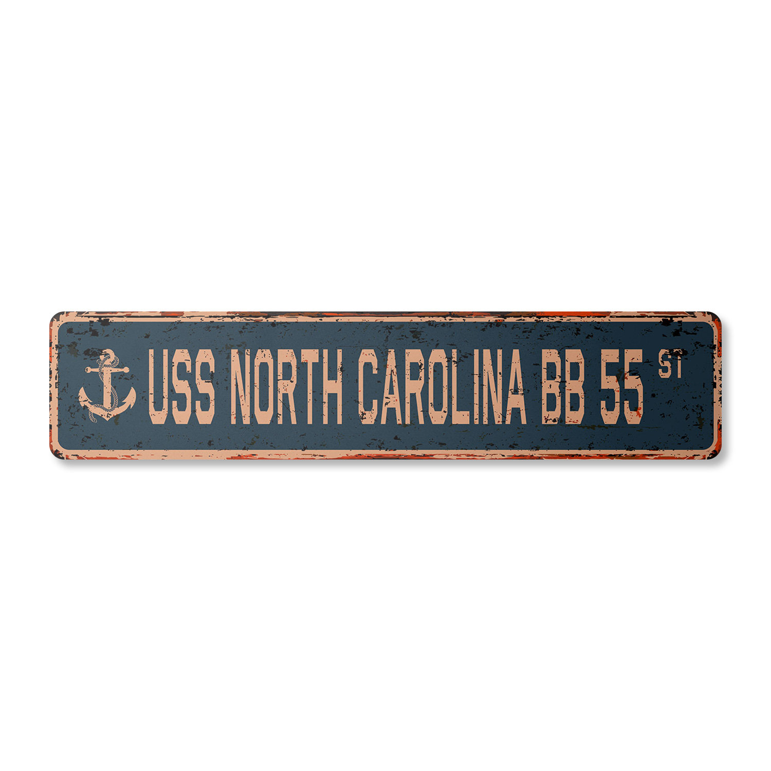 SignMission USS North Carolina Bb 55 Aluminum Street Sign Wayfair