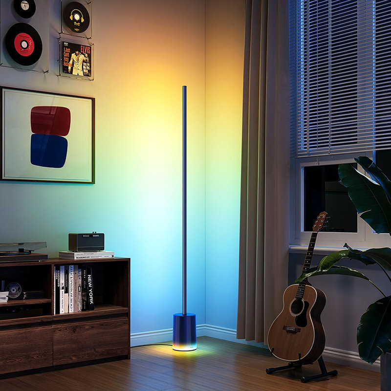 Floor Lamp LED Corner Lamp Works with Alex for Living Room, Blue