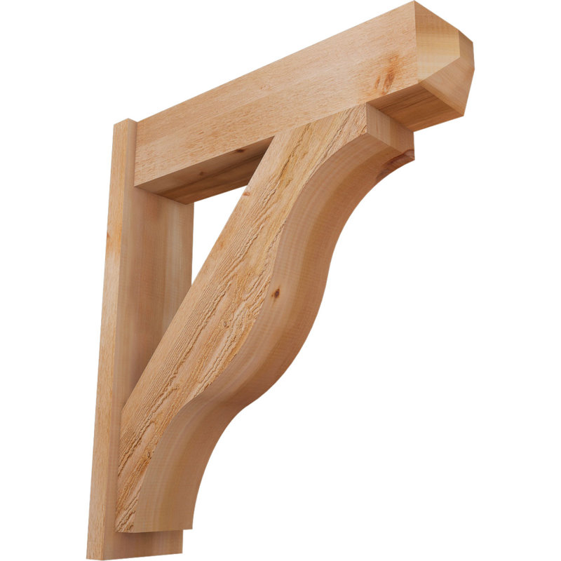 Persienne en bois rustique Funston Craftsman, P 32 po x H 36 po, Cèdre rouge de l'Ouest de 8 po (sciage brut)