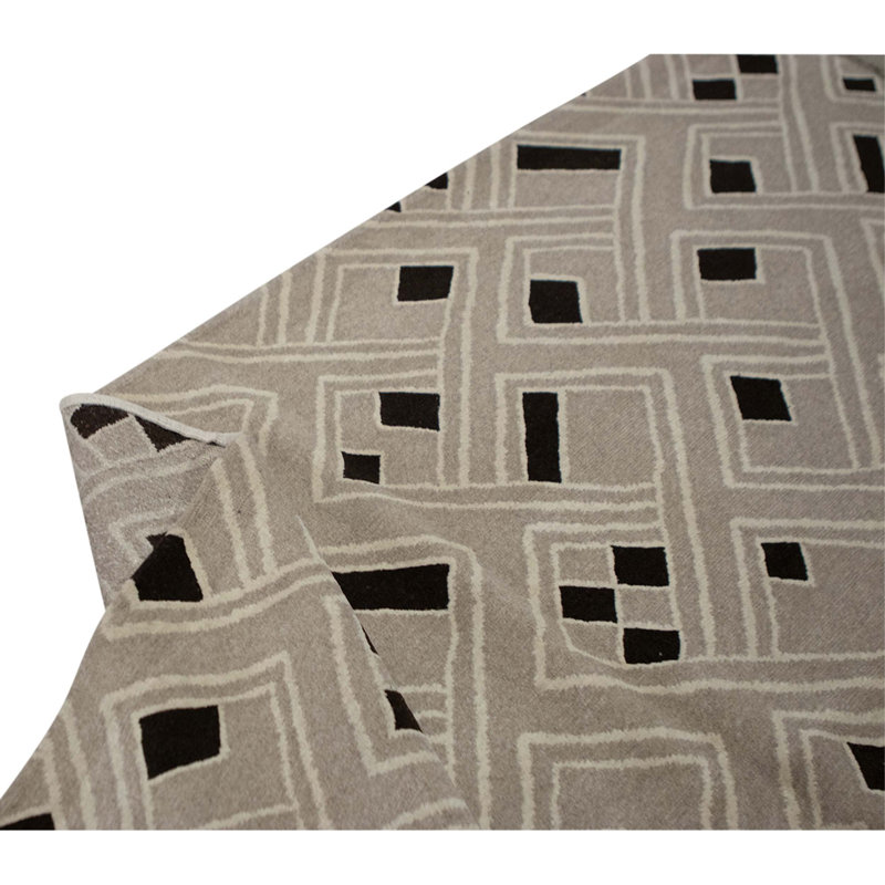 High-Quality Hand-Knotted Natural And Black Area Rug